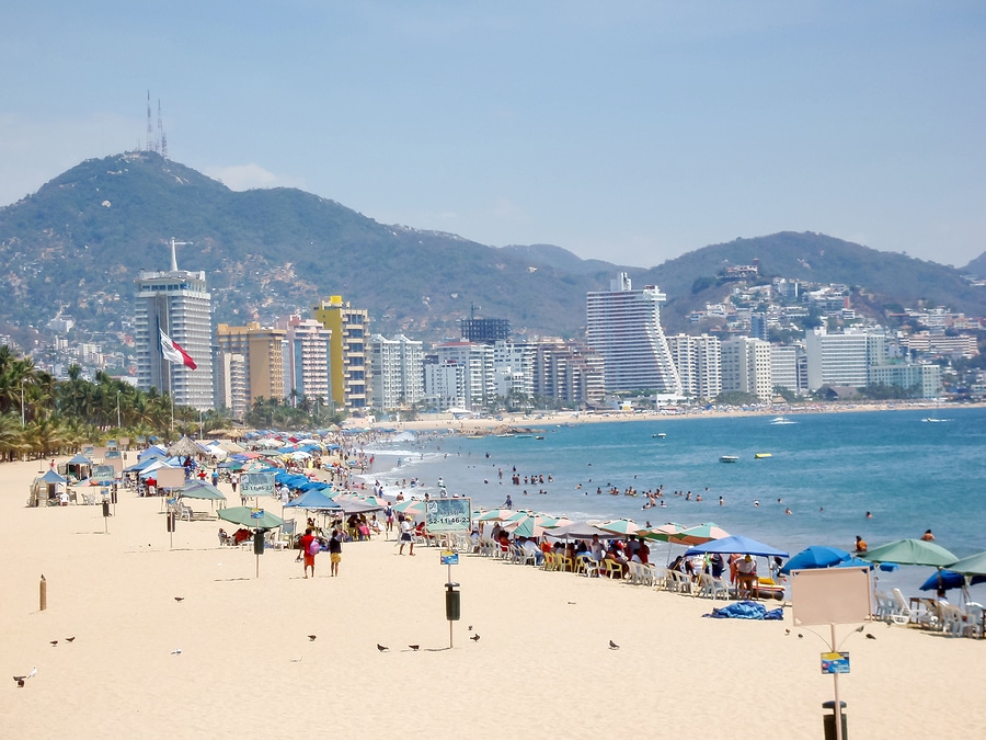 Beach and Beachgoers, Acapulco, Mexico