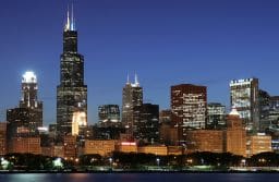 Skyline at Night, Chicago, Illinois