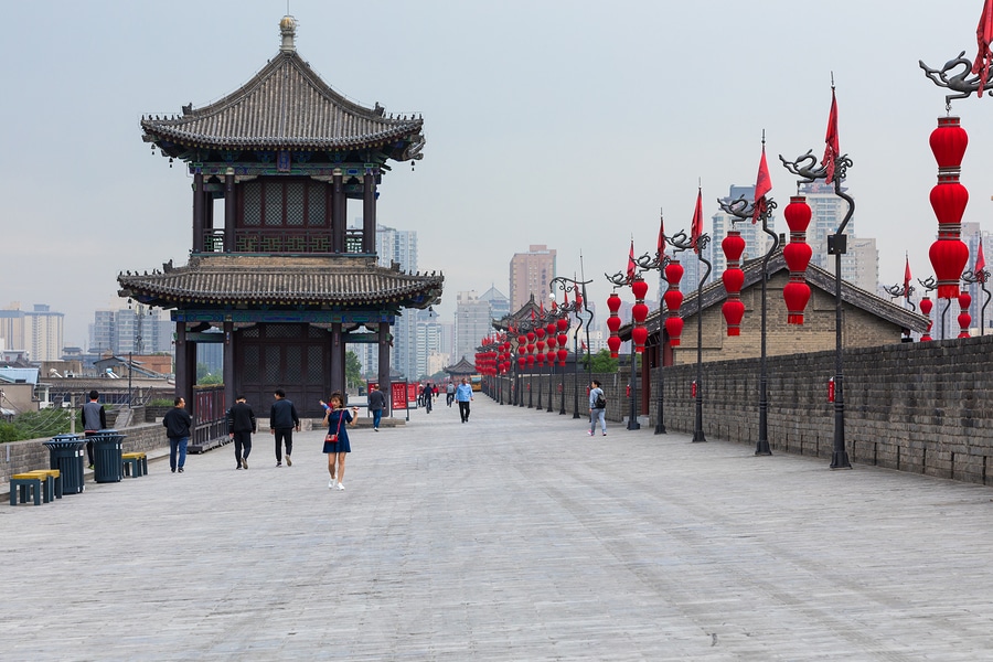 South Gate of Xian City Wall Xian Shaanxi Province China Asia