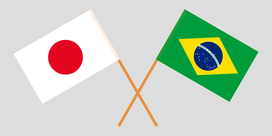 Brazilian and Japanese Flags