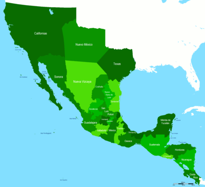 Mexico Empire Territory Map, 1824