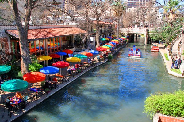 River Walk with Boats, San Antonio, Texas