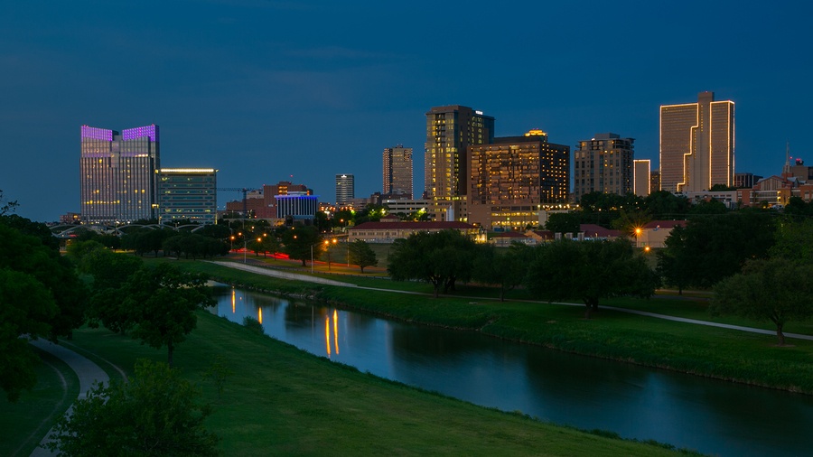 Skyline at Night, Fort Worth, Texas