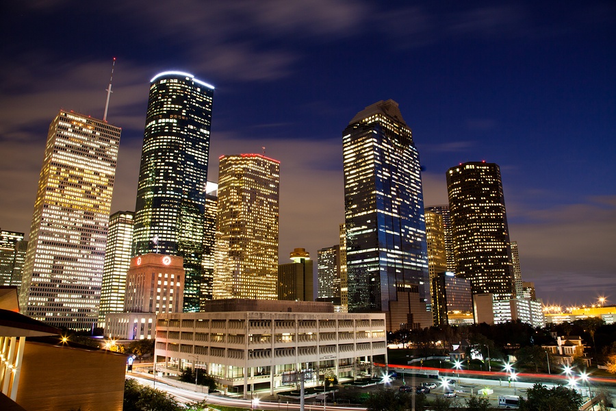 Skyline at Night, Houston, Texas