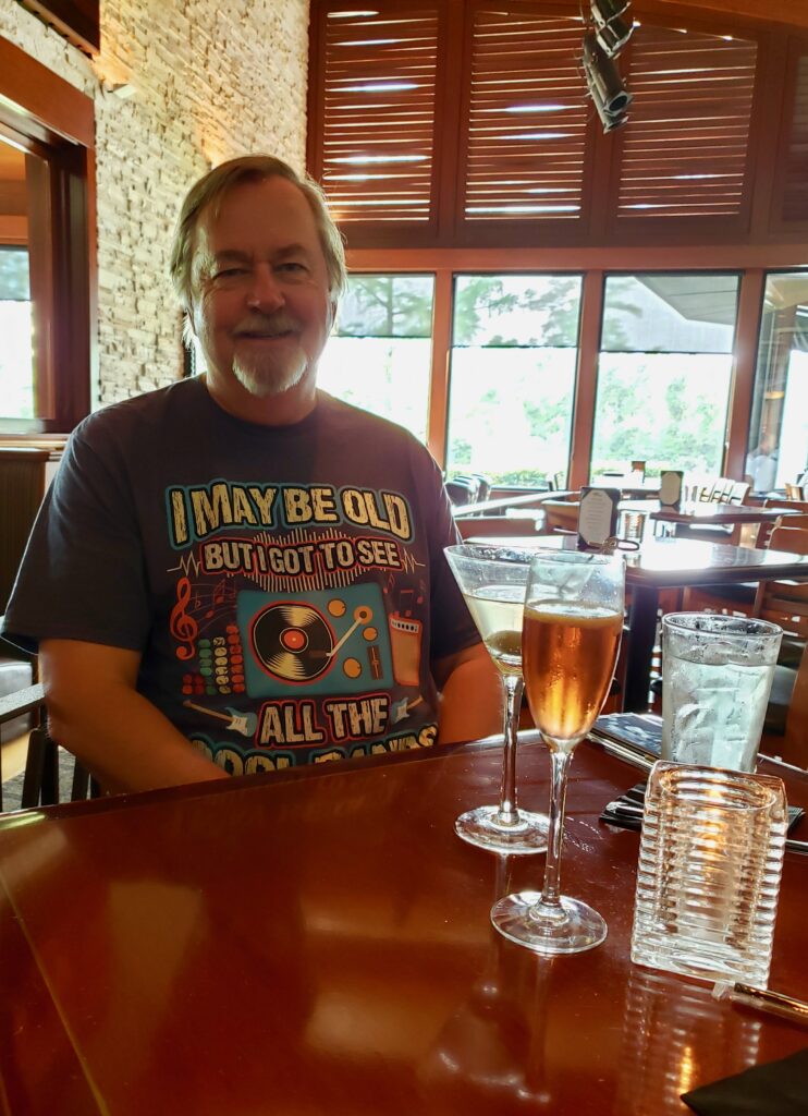 Paul with Concert T-shirt at the Bar Kirby's Steakhouse The Woodlands Houston Texas