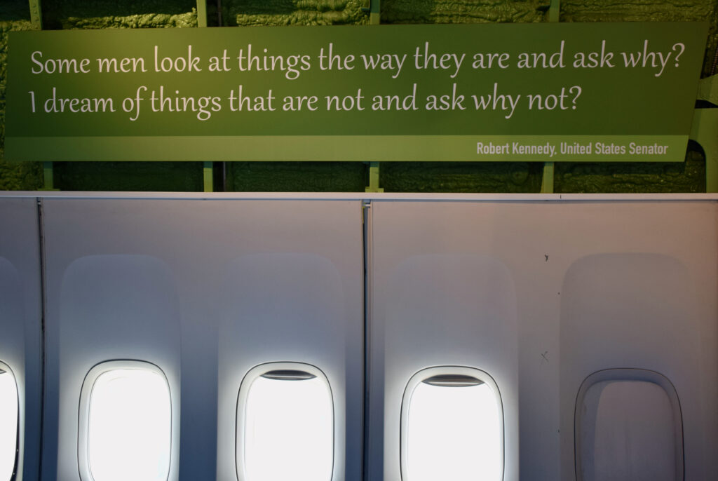 Quote Inside 747, Independence Plaza, Space Center Houston, Texas