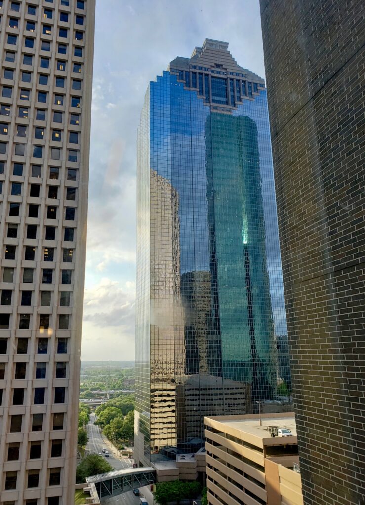 View from Elevator Spindletop Restaurant Hyatt Regency Houston Texas