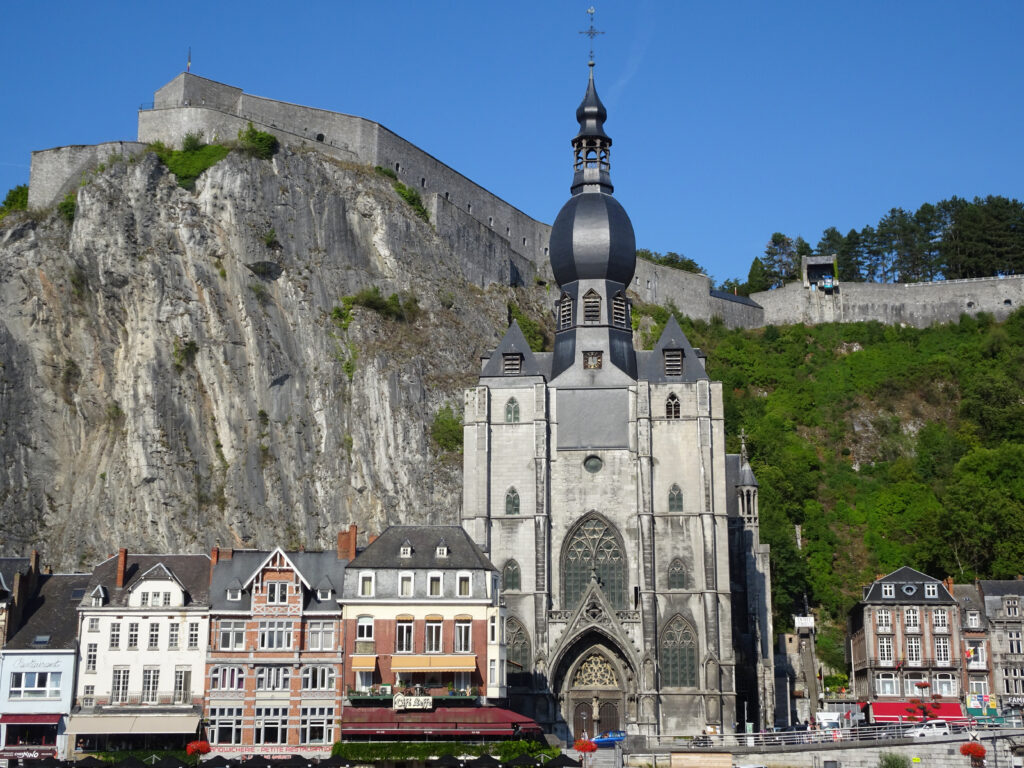 Notre Dame de Dinant with Dinant Citadel, Belgium