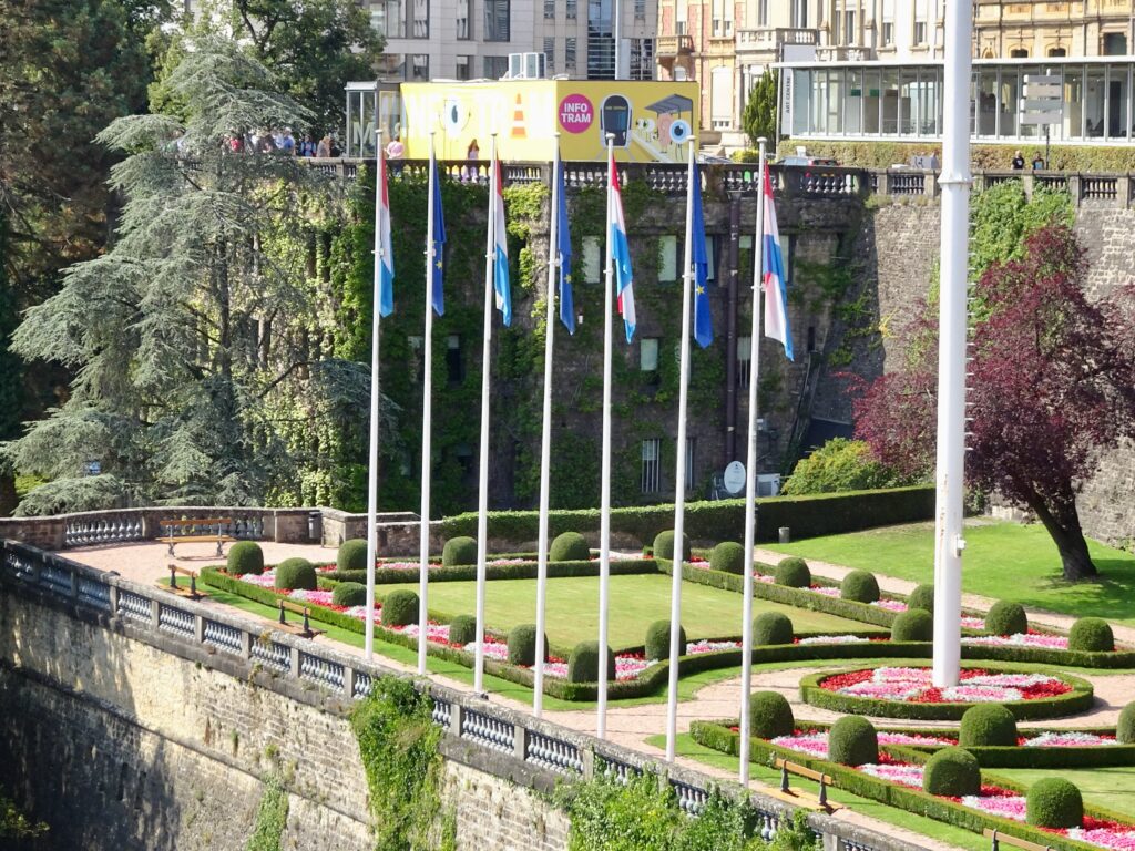 Old Wall Gardens and Flags, Luxembourg