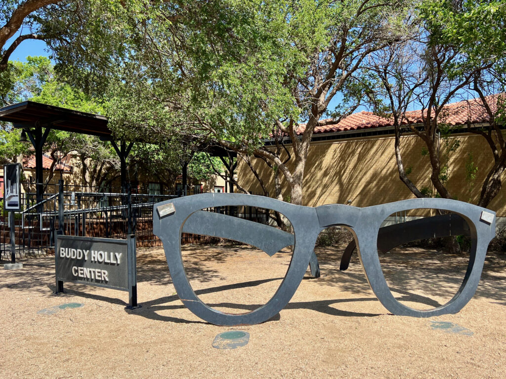 Statue of Buddy Holly Glasses, Buddy Holly Museum, Lubbock, Texas